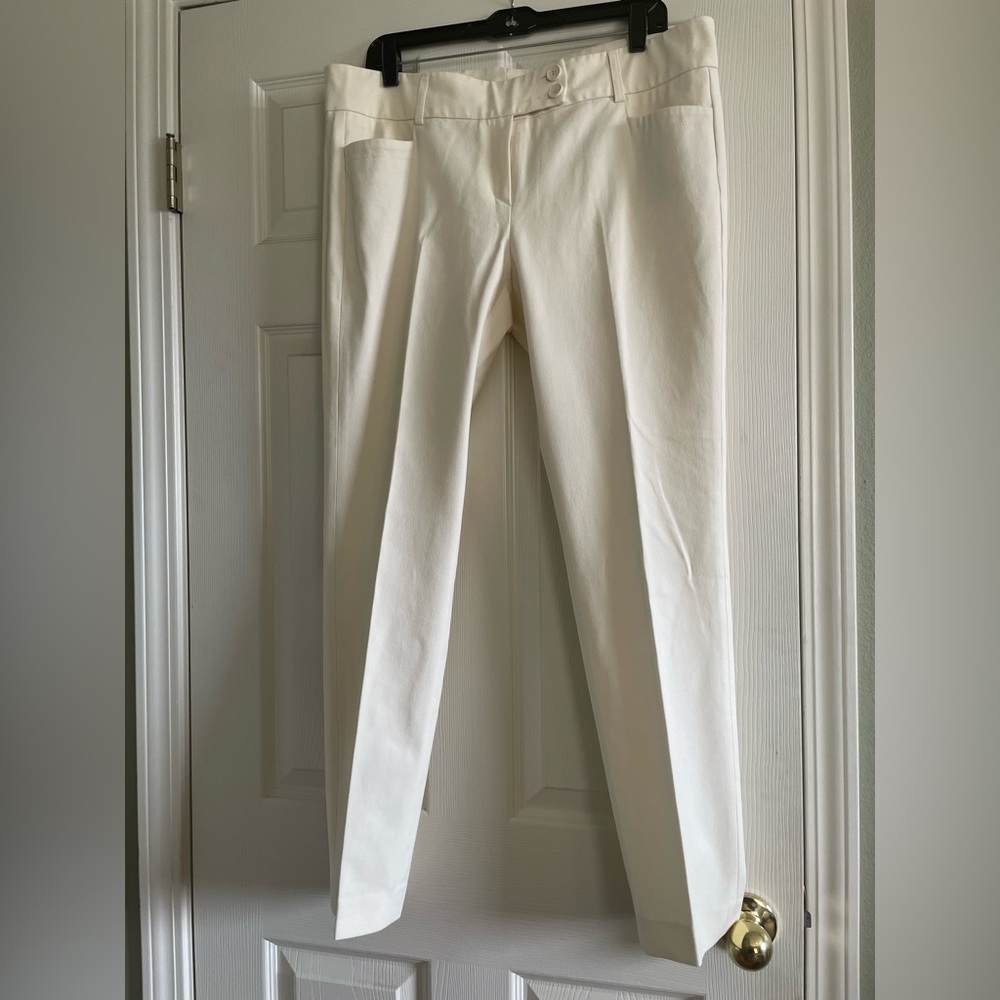 René Lezard Off-White Straight Leg Pants